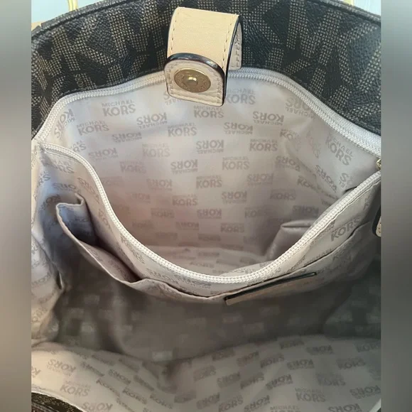 Michael Kors Tote Bag Brown Full Pattern 35t4gttt2b - Picture 8 of 8